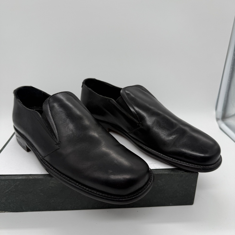 Cole Haan Loafers Mens 7 D Black Leather Slip On Dress Shoes Made in Italy